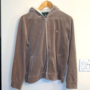 Lauren Ralph Lauren Crush velvet zip up Hoodie